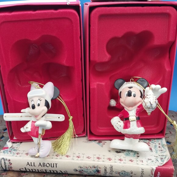 Lenox Skiing Minnie & 2016 Mickey Ornament - Picture 2 of 8